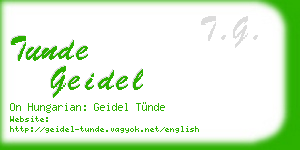 tunde geidel business card