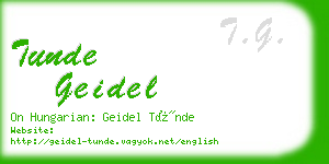 tunde geidel business card